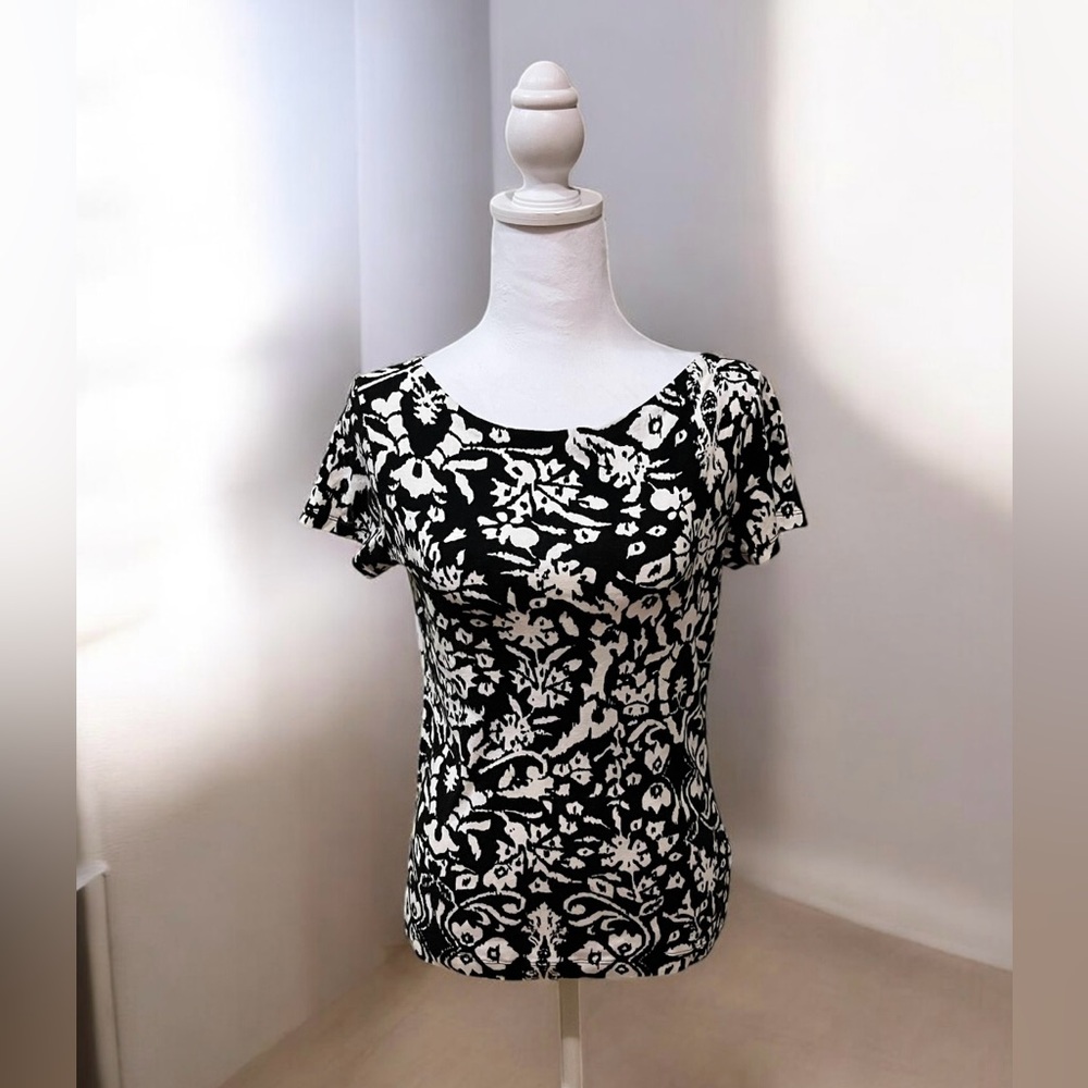 Jones New York Monochrome Patterned Dress
